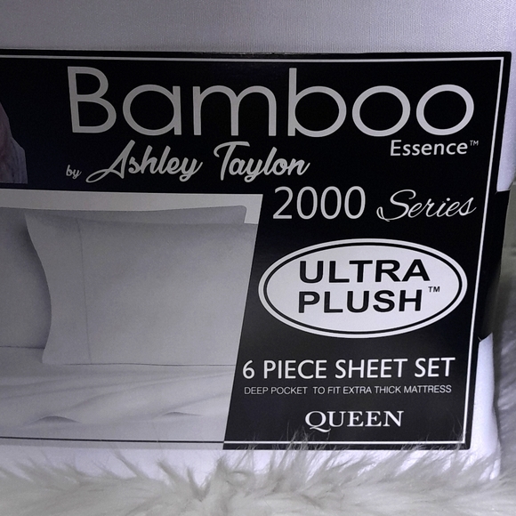 Bamboo Essence Queen White 6 Piece Sheet Set - Picture 2 of 10